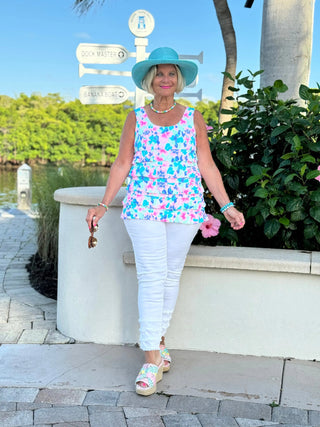 PINK PETALS CHA CHA TANK LULU-B