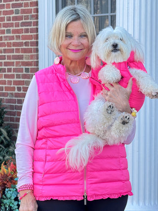 LULU-B PINK SHORT PUFFER VEST Cathys Place