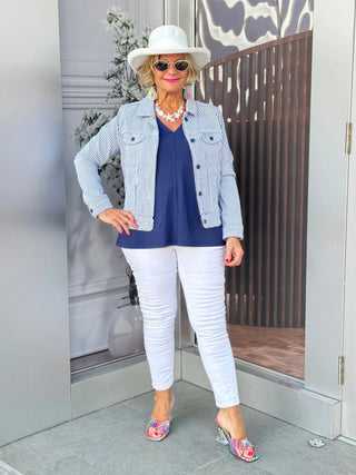 KEY WEST NAVY SEERSUCKER JACKET LULU-B