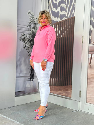 CORAL ZIPPER TOP - Cathys Place