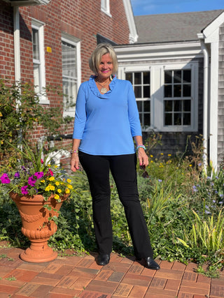 LULU-B SOLID PERRI RUFFLE TOP LULU-B