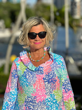 SALINA REEF RUFFLE SLEEVE TOP LULU-B