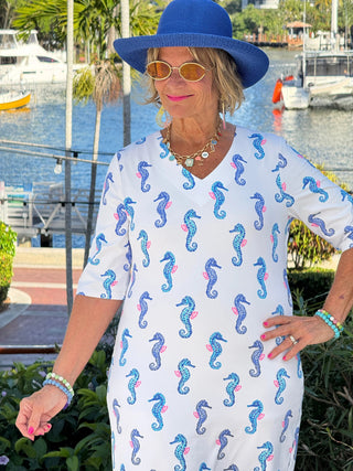 LULU B SHORELINE CHARM ELBOW SLEEVE DRESS LULU-B