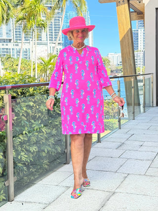 LULU B SEAHORSE BAY NOTCH SLEEVE DRESS LULU-B