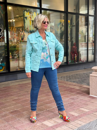 LULU-B SOUTH BEACH NAVY DENIM ANKLE PANT LULU-B