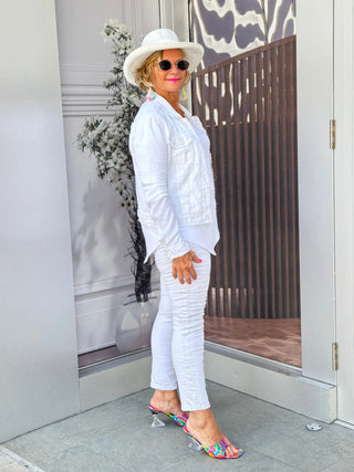 KEY WEST WHITE LINEN JACKET LULU-B