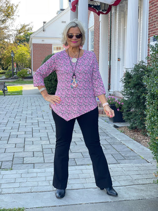 AUBREY PINK ASYMMETRIC TOP LULU-B