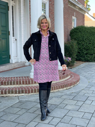 AUBREY PINK RUFFLE SLEEVE DRESS LULU-B