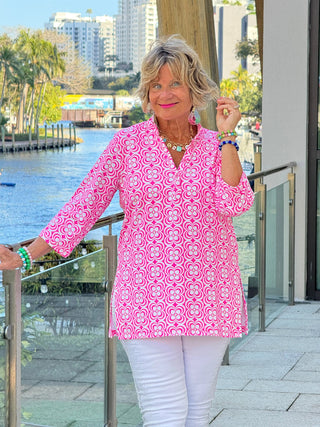 LULU B TROPIC PETALS TUNIC LULU-B