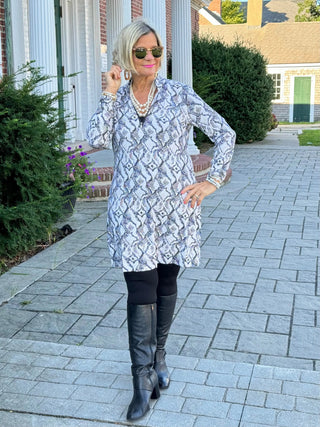 LULU-B WINTER WHIT HALF E ZIPPER DRESS LULU-B