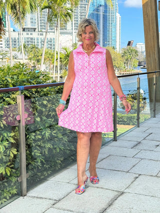 LULU B TROPIC PETALS ZIPPER SWING DRESS LULU-B