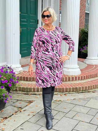 LULU-B SIZZLE PINK SLEEVE DRESS LULU-B