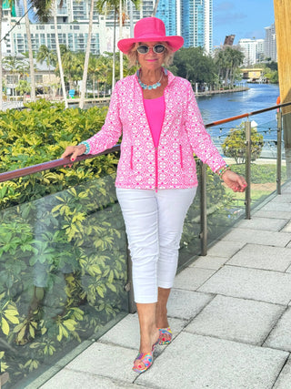 LULU B TROPIC PETALS FULL ZIPPER JACKET LULU-B