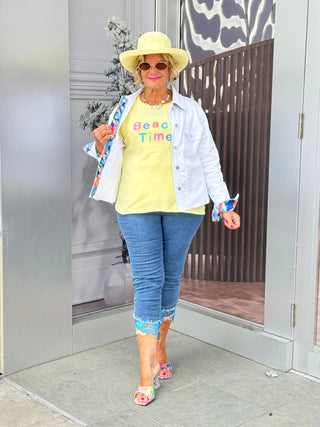 LULU-B YELLOW BEACH TIME SWEATER LULU-B