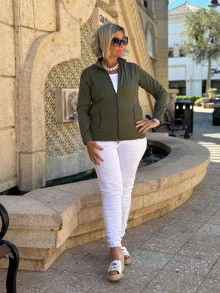 LULU-B OLIVE FULL ZIPPER JACKET LULU-B