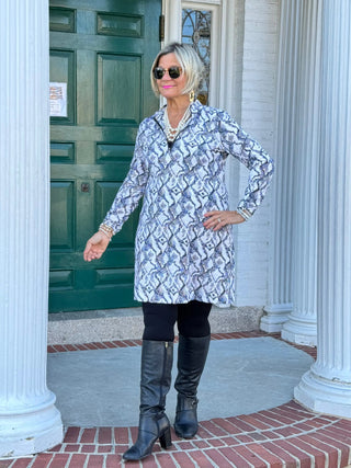 LULU-B WINTER WHIT HALF E ZIPPER DRESS LULU-B