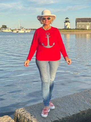 RED  NAVY STRIPED ANCHOR LULU-B