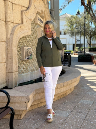 LULU-B OLIVE FULL ZIPPER JACKET LULU-B