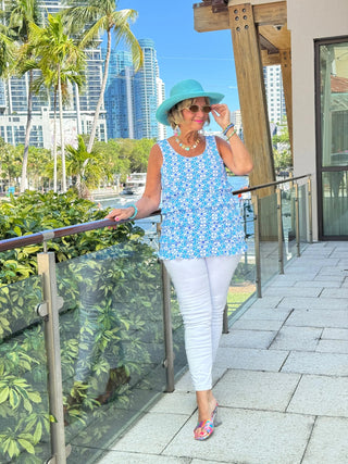 LULU B COASTAL BLOOM CHA CHA TANK LULU-B