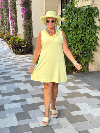 LULU-B SOLID SUNSHINE RUFFLE DRESS LULU-B