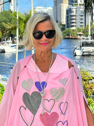 SWAROVSKI CRYSTAL PINK HEART TOP KOKOMO