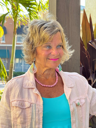 KEY WEST FROSTED PINK LINEN JACKET - Cathys Place