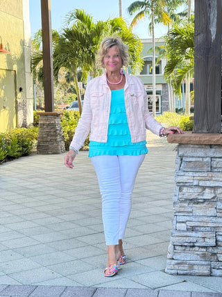 KEY WEST FROSTED PINK LINEN JACKET - Cathys Place