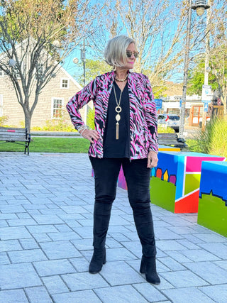 LULU-B PINK SIZZLE FULL ZIPPER JACKET LULU-B