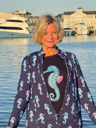 LULU-B NAVY SEAHORSE SWEATER LULU-B
