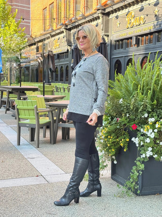 Crisscross Tunic with Sheer Hem Cathys Place