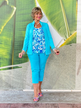 EMBELLISHED LATTICE CAPRI AQUA - Cathys Place