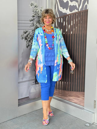 EMBELLISHED  LATTICE CAPRI COBALT - Cathys Place