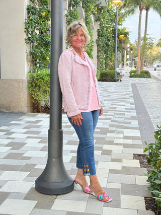 LULU-B CITY LIMIT PINK FRINGE JACKET LULU-B