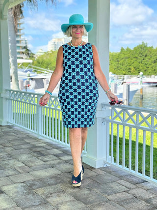 BLUE MEDALLION SHIFT DRESS LULU-B