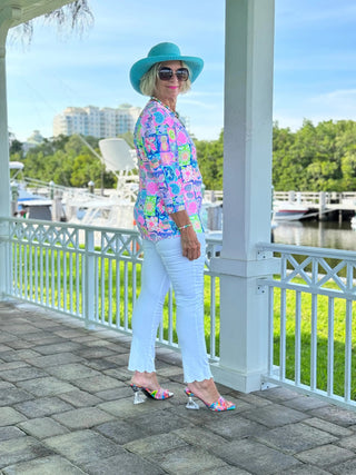 SANDY BEACH COLOR V NECK LULU-B