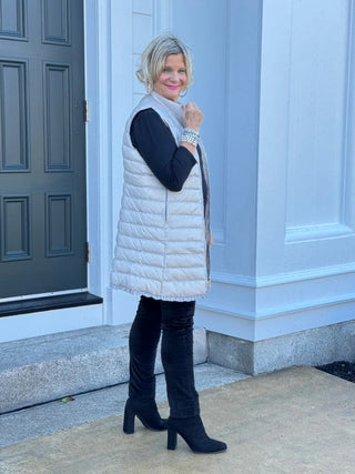 LULU-B SILVER PUFFER VEST LULU-B