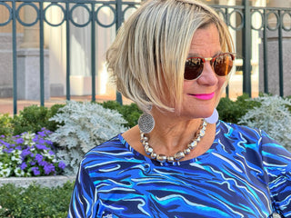 LULU-B SIZZLE BLUE ASYMMETRIC TOP LULU-B