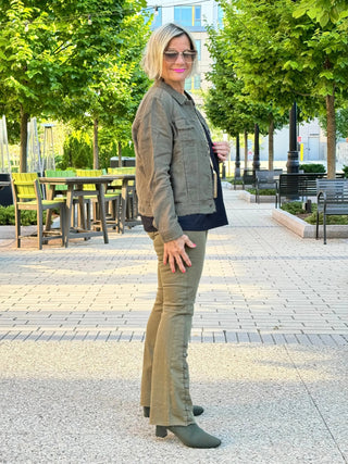 LULU-B NEW OLIVE LINEN JACKET LULU-B