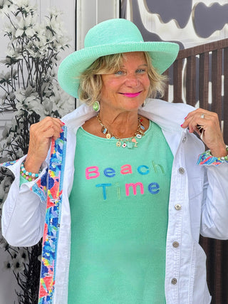 LULU-B MINT BEACH TIME SWEATER LULU-B