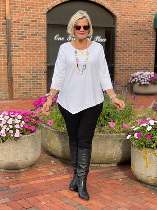 LULU-B WHITE ASYMMETRIC TOP LULU-B