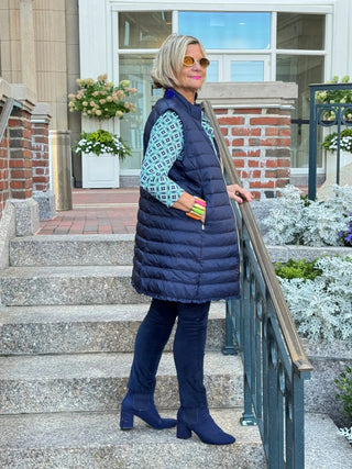LULU-B NAVY PUFFER VEST LULU-B