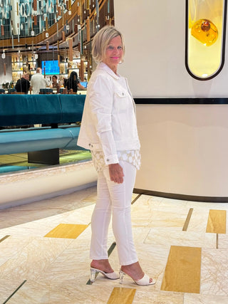 LULU-B GOLD & WHITE ASYMMETRIC TOP LULU-B