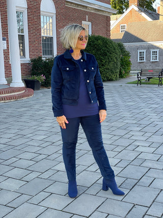 LULU-B NAVY VELOUR PANTS LULU-B