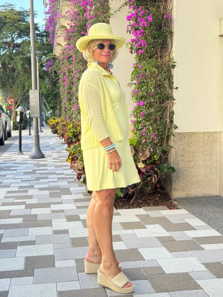 LULU-B SOLID HALF ZIPPER SUNSHINE SWING DRESS LULU-B