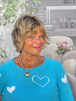 AQUA HEART CHENILLE SWEATER LULU-B