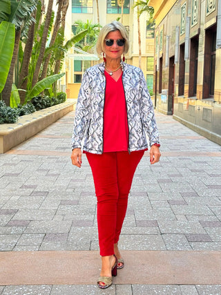 LULU-B RED TAILORED SLEEVE TOP LULU-B