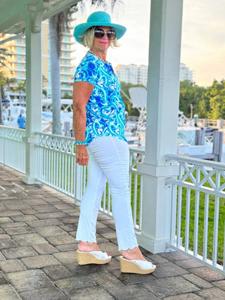 BLUE DREAMING SHORT SLEEVE TOP LULU-B
