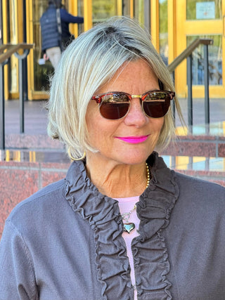 LULU-B ROUGED CHARCOAL CARDIGAN LULU-B