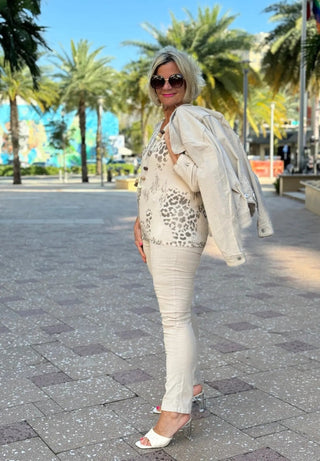 LULU-B STONE VELOUR PANTS LULU-B