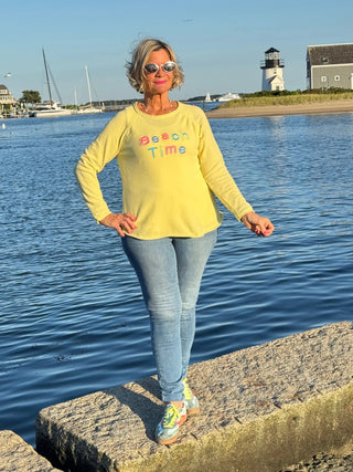 LULU-B YELLOW BEACH TIME SWEATER LULU-B
